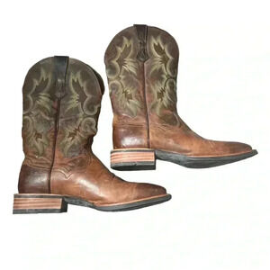 Ariat Cowhand western cowboy Moss Green Square Toe Boots 10.5